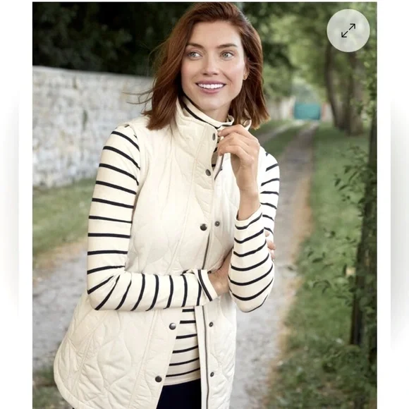 TALBOTS Turtleneck Chloe Top Long Sleeve Cream Black Stripe Women Petite XL NWOT - Picture 3 of 8